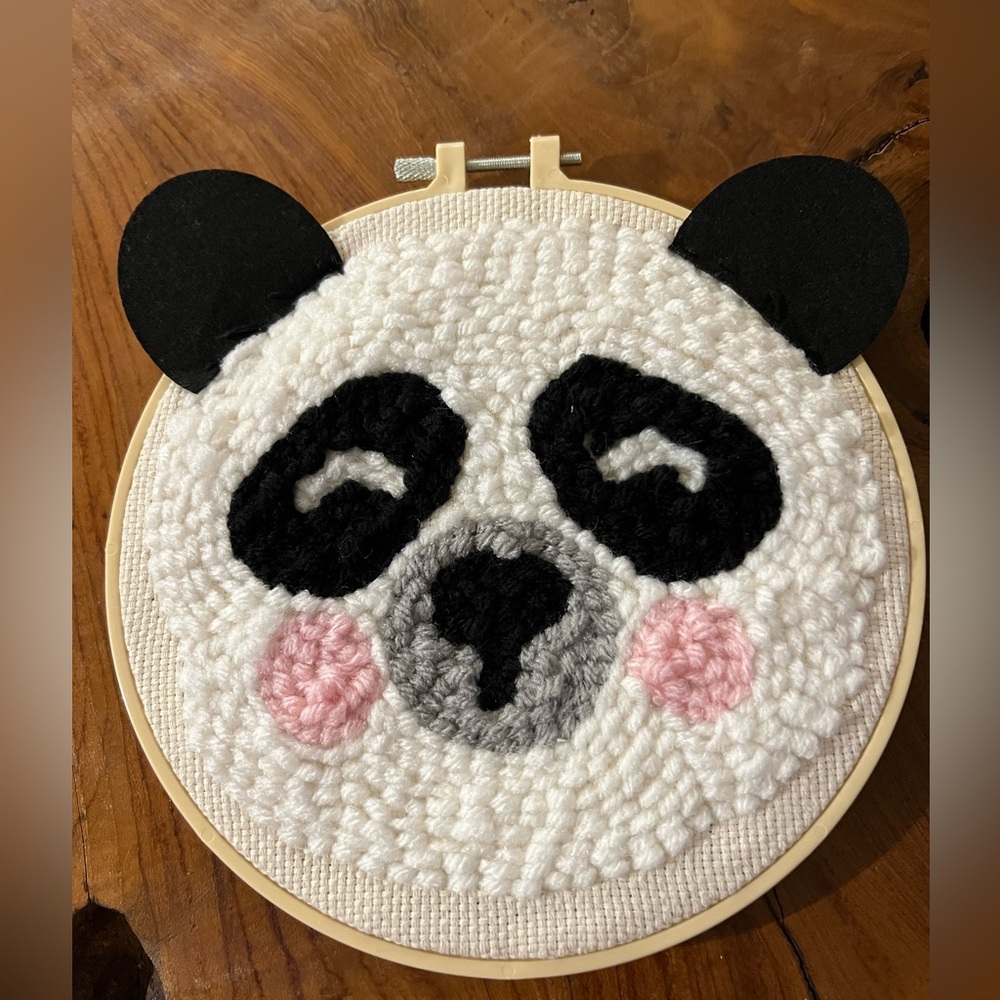 Handmade Panda Punch Needle